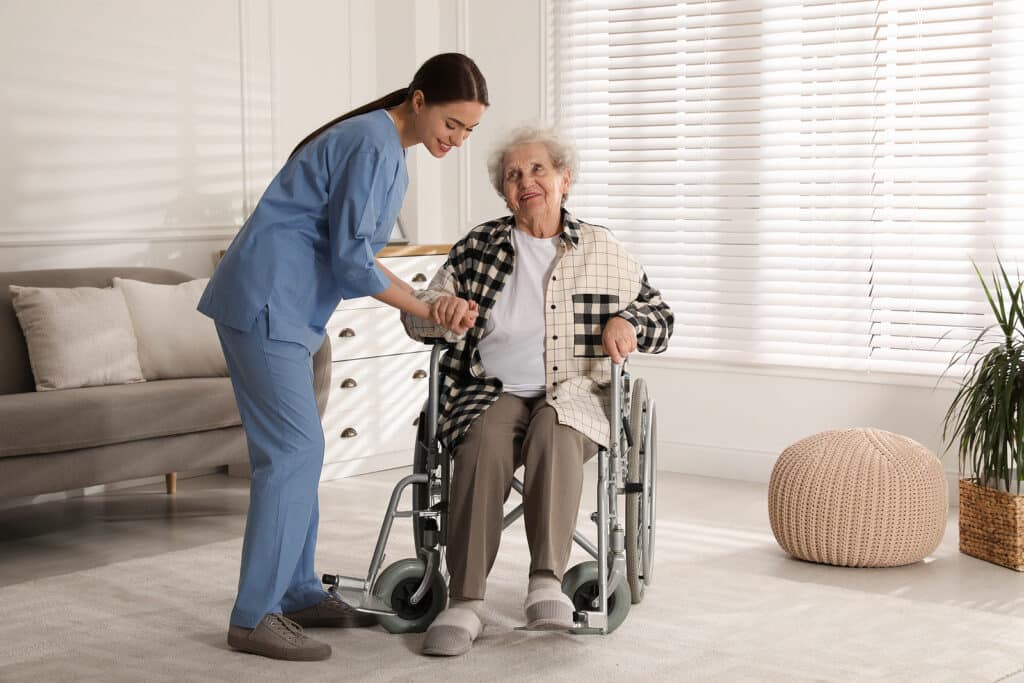 Caregiver assisting senior in New Jersey
